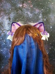 Pastel Pink Cat Kitten Ears Headband