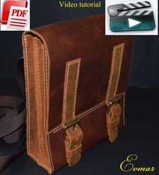 leather shoulder bag pattern - leather messenger bag pattern-DIY