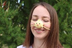 Nose warmer yellow chick mask. Chicken accessories. Nose cuff easter chick gifts.