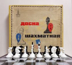 Soviet Vintage chess set. Olympics 1980 Moscow. Rare Antique Chess