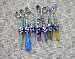 1pcs loc bead with skull gift for men with locs, brutal hair accessories