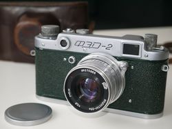 rare green fed 2 film rangefinder camera industar 26m f 2.8 50mm vintage decor
