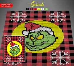 Crochet C2C blanket / Corner to corner blanket 80*100 squares / Grinch