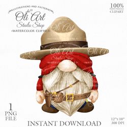 Canadian Mountie Gnomes Clip Art. Hand Drawn Graphics, Instant Download. Digital Download. OliArtStudioShop