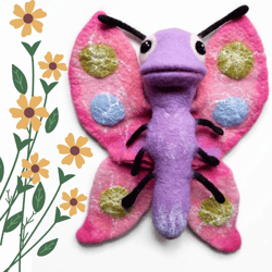 Butterfly Doll, puppet toy, hand puppet for puppet theater.