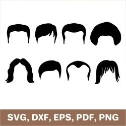Hairstyle svg, haircut svg, shortcut svg, hair style svg, hair cut svg, hairstyle dxf, hair style dxf, haircut dxf, SVG