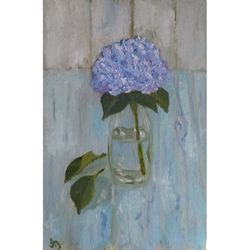 Hydrangea Original Oil Painting Garden Flowers Wall Art Still Life Wall Art