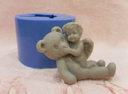 Angel and teddy bear - silicone mold