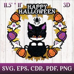 Black Cat | Halloween Door Sign 3D Layered Design