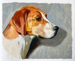 Red dog oil painting, original art, painting, portrait of a dog, dog oil painting, original inspiring art