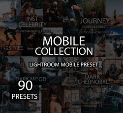 90 Authors professional lightroom mobile presets, collection Presets, Dark mood Presets, Instagram Presets,