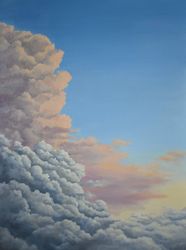 Clouds Painting Sky Canvas Oil Painting 31 by 24 Original Art Skyscape Large Wall Art