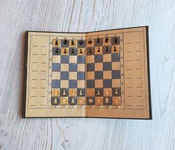 Soviet pocket chess vintage travel game Kishinev Moldova made
