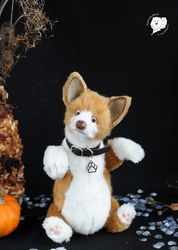 realistic toy dog corgie teddy bear friend