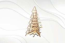Gift Christmas tree, ready laser cut design. Cutting files, Glowforge svg project.