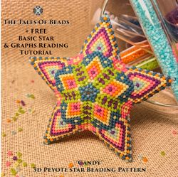Peyote Star Pattern Candy / Beaded Star Pattern Seed Bead Ornament