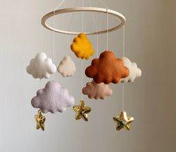 Gift for newborn baby- Seven clouds baby mobile-crib mobile- nursery decor
