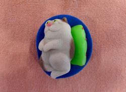 Cat with pillow - silicone mold