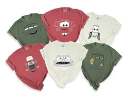 Cars Costume Matching Comfort Colors Shirt, Race Car Movie Character Matching Shirt, Halloween Costume For Family Group