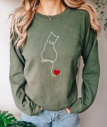 Cat Line Drawing Comfort colors Sweatshirt, Cat Hoodie, Cat Shirt, Cat Mom Gift, Cat Mom T-Shirt, Cat Mama Sweatshirt, C