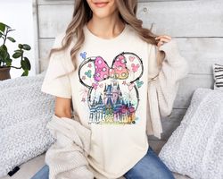 Disney Watercolor Mickey Castle T-shirt, Disney Castle shirt, Disney Princess shirt,Princess Kids shirt.