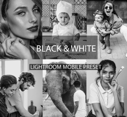 12 lightroom mobile preset, black white, Selfie Presets, Photography Presets, Instagram Presets, XMP, Presets portrait,