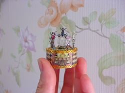 Mini circus with lights. acrobats on stage. LED candle.1:12 scale.