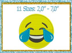 Tears of Joy Emoji machine embroidery design