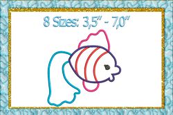 Fish Applique Design embroidery design