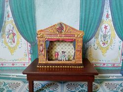 Miniature puppet theater for doll houses.
