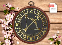 Sagittarius Cross Stitch Pattern, Zodiac Cross Stitch, Embroidery Zodiac, Libra Pattern, Signs of the Zodiac Pattern