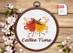 Coffee Time Cross Stitch Pattern, Kitchen Cross Stitch, Embroidery Coffee , Cup of Coffee Cross Stitch Pattern