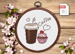 I like Coffee Cross Stitch Pattern, Kitchen Cross Stitch, Embroidery Coffee , Cup of Coffee Cross Stitch Pattern