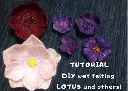 Digital DIY Pattern Tutorial wet felted Flowers (photos and description)