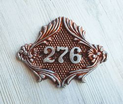 Old address number plaque 276 vintage door number sign