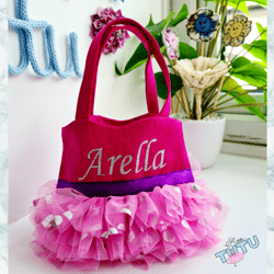 Pink Toddler tote Bag, Toddler Purse,  Personalised bag for kids, Girls party bag
