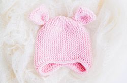 KNITTING PATTERN: Hat "Sweet Dreams"/ Hat with ears / Hat Cap for Baby Kid / Garter stitch Hat / 6 Sizes
