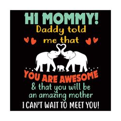 Hi Mommy Daddy Told Me That You Are Awesome Svg, Mothers Day Svg, Awesome Mom Svg, Amazing Mom Svg,Mom Svg, Amazing Moth