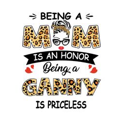 Being A Mom Is An Honor Being A Ganny Is Priceless Svg, Mothers Day Svg, Being A Ganny Svg, Being Ganny Svg, Ganny Svg,