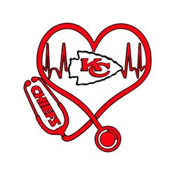 Nurse Heartbeat Love Kansas City Chiefs Svg Digital Download