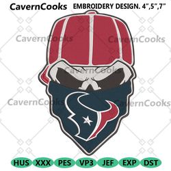 Houston Texans Skull Bandana NFL Embroidery Design Download