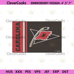 NHL Team Embroidery Files, Carolina Hurricanes Hockey Embroidery Design