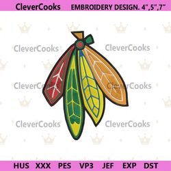 NHL Chicago Blackhawks Design, Chicago Blackhawks Logo Embroidery Design