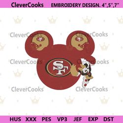 NFL 49ers Football Mickey Logo Machine Embroidery, NFL San 49ers Logo Embroidery