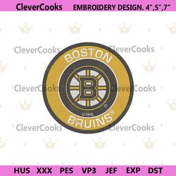 Boston Bruins Logo NHL Embroidery, Boston Bruins Embroidery Download File