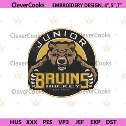 Junior Boston Bruins Hockey Embroidery Download File, Boston Bruins Machine Embroidery