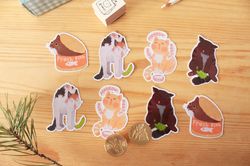 Cute Stickers "Cat and food" stationery gift