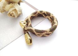 Snake Python necklace Snake bracelet Beaded Green metalic snake necklace Serpent necklace Serpent skin necklace Ouroboro