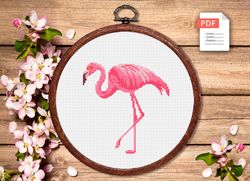 Flamingo Cross Stitch Pattern, Animals Cross Stitch, Embroidery Flamingo, Flamingo xStitch, Flamingo patterns,