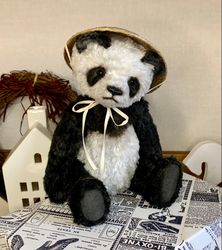 Teddy panda handmade/cute bear/teddy collection/vintage toy/plush bear/cute panda/toy panda/vintage plush/plush panda